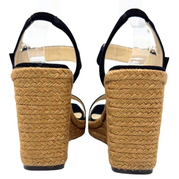 Jimmy Choo Heels Black Crystal Mirabelle Jute Espadrilles Platform Sandals 39.5 - Picture 5 of 11